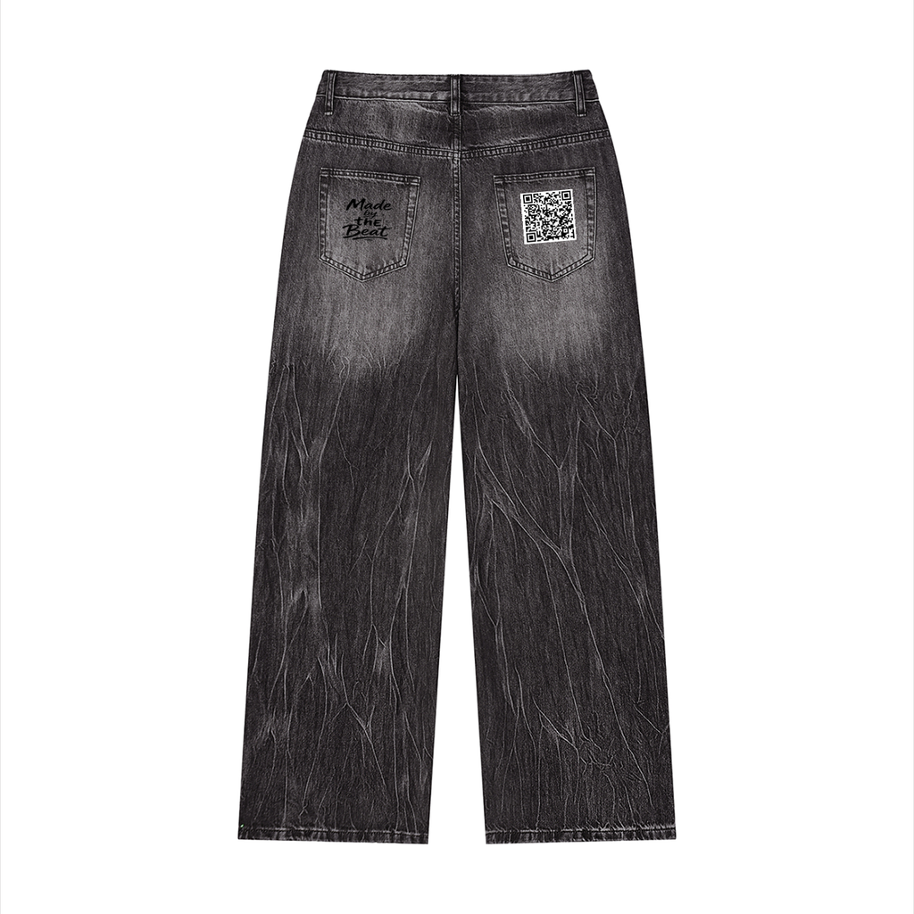 Made by the Beat Men’s Vintage Wash Wide Leg Jeans